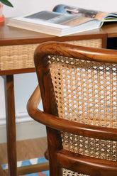 Rattan Elegance Series Solid Mango Wood Study Chair Office Chair
